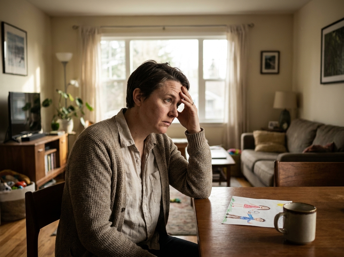 Parent looking worried about their child, feeling helpless